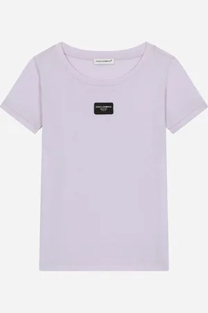 Dolce & Gabbana T-Shirt aus Jersey mit Logoplakette