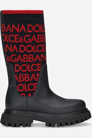 Dolce & Gabbana Stiefel aus Jersey mit Dolce&Gabbana-Logo