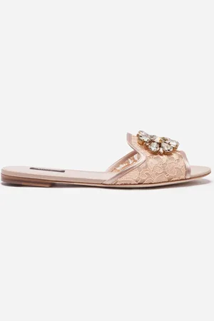Dolce & Gabbana SANDALE AUS SPITZE MIT KRISTALLEN