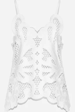 Dolce & Gabbana Top aus Baumwolle mit Cut-out-Stickerei