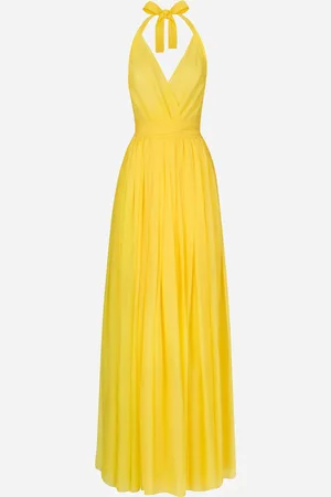 Dolce & Gabbana Langes ärmelloses Kleid aus Seidenchiffon