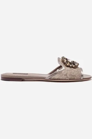 Dolce & Gabbana SANDALE AUS SPITZE MIT KRISTALLEN
