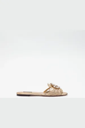 Dolce & Gabbana SANDALE AUS SPITZE MIT KRISTALLEN