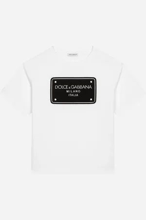 Dolce & Gabbana T-Shirt aus Jersey mit Logoplakette