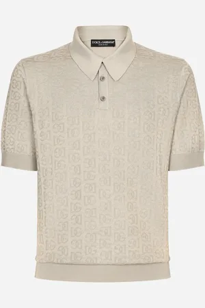 Dolce & Gabbana Poloshirt aus Seidenjacquard DG-Logo
