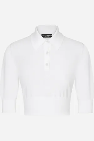 Dolce & Gabbana Crop-Poloshirt aus Baumwolle und Seide
