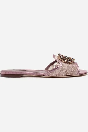 Dolce & Gabbana SANDALE AUS SPITZE MIT KRISTALLEN