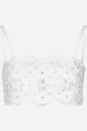 Dolce & Gabbana Top aus Baumwolle mit Cut-out-Stickerei