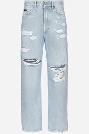 Dolce & Gabbana Boyfriend-Jeans aus Baumwolldenim mit Rissen