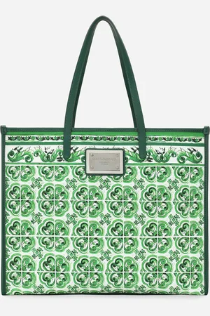 Dolce & Gabbana Großer Shopper aus Canvas Majolika-Print