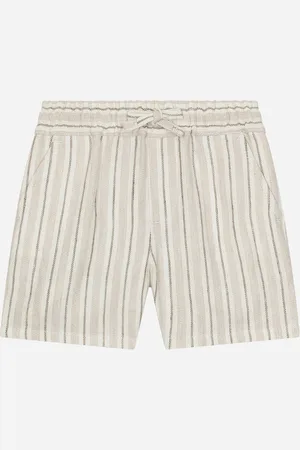 Dolce & Gabbana Bermudas aus gestreiftem Leinen mit Logoetikett