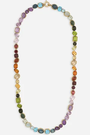 Dolce & Gabbana Sautoir-Halskette Rainbow aus 18-karätigem Gelbgold mit mehrfarbigen Edelsteinen