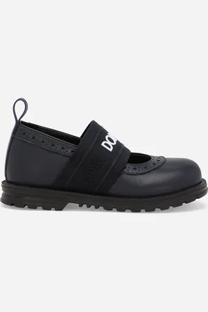 Dolce & Gabbana Ballerina aus Kalbsnappaleder mit Logo-Gummiband