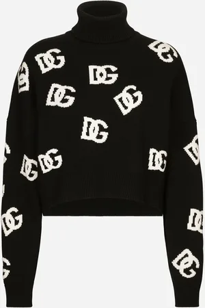 Dolce & Gabbana Rollkragenpullover aus Wolle mit DG-Intarsienlogo