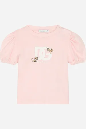 Dolce & Gabbana T-Shirt aus Jersey mit DG-Logo und kleinem Leopard