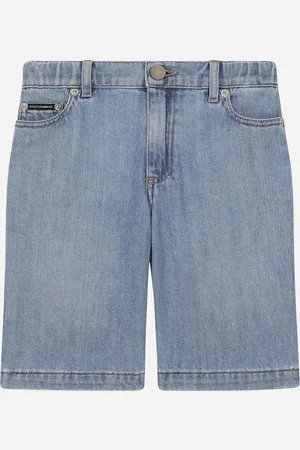 Dolce & Gabbana 5-Pocket-Bermudas aus Denim mit Logoplakette