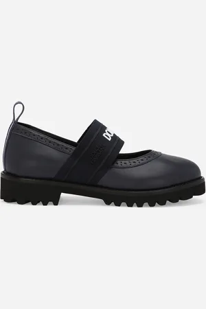 Dolce & Gabbana Ballerina aus Kalbsnappaleder mit Logo-Gummiband