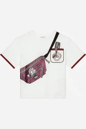Dolce & Gabbana T-Shirt aus Jersey mit Gürteltaschen-Print