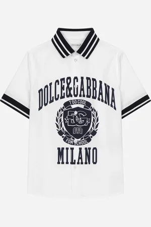 Dolce & Gabbana Poloshirt aus Popeline mit Dolce&Gabbana-Logo