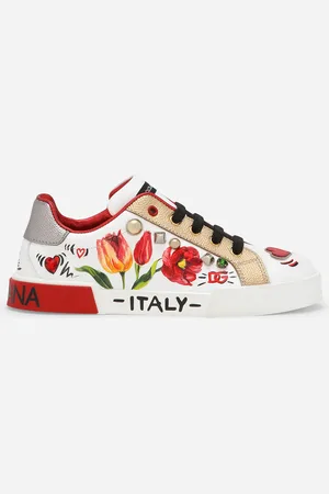 Dolce & Gabbana Low-Top-Sneaker Portofino Light aus bedrucktem Kalbsleder