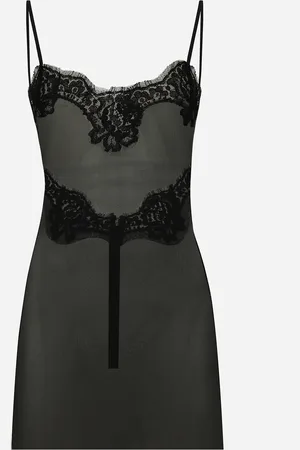 Dolce & Gabbana Top aus Tüll mit Details aus Spitze