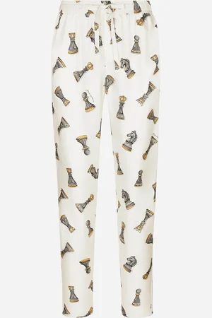 Dolce & Gabbana Jogginghose aus Seidentwill Schachbrett-Print