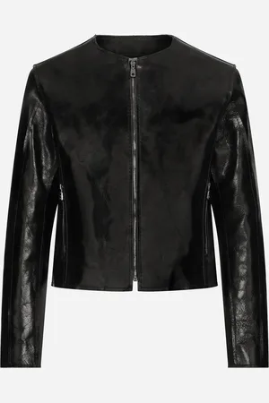 Dolce & Gabbana Lederjacke ohne Kragen