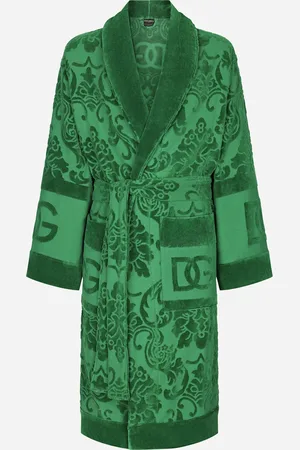 Dolce & Gabbana Bademantel aus Jacquard-Baumwollfrottee