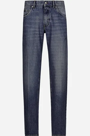 Dolce & Gabbana Klassische Jeans aus Denim mit DG-Stickerei