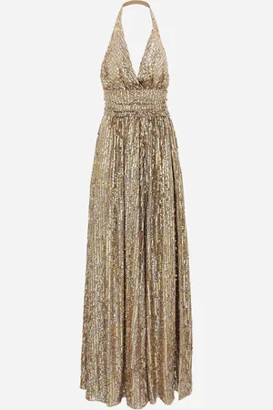 Dolce & Gabbana Langes Paillettenkleid mit Schlitz
