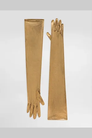 Dolce & Gabbana Lange Handschuhe aus Metallic-Organsin