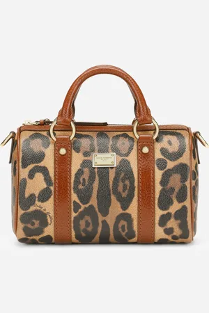 Dolce & Gabbana Bauletto-Tasche klein aus Crespo im Leoprint mit Logoplakette