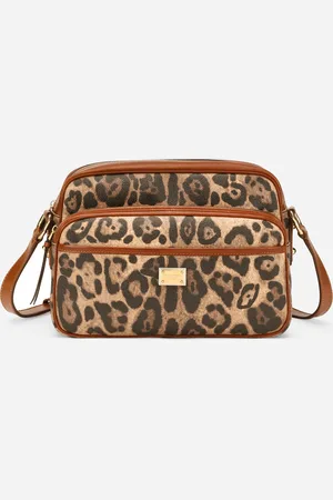 Dolce & Gabbana Leopard-print Crespo handbag with branded plate