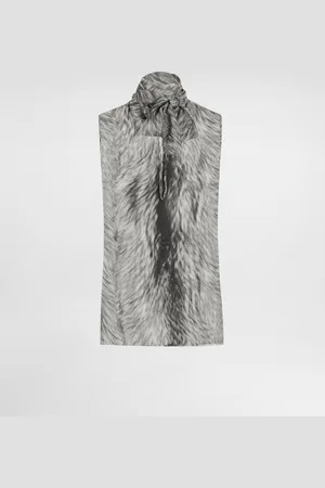Dolce & Gabbana Top mit Schleife aus Chiffon Fellprint