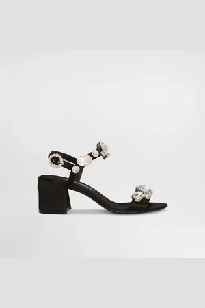 Dolce & Gabbana Sandalette aus Satin mit Schmucksteinen bestickt