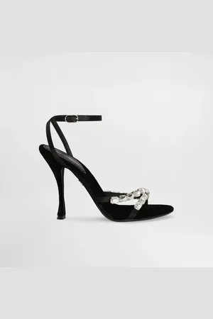Dolce & Gabbana Sandalette aus Satin mit Schmucksteinen bestickt