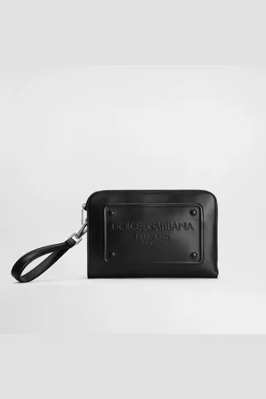 Dolce & Gabbana Kleine Pouch Bag aus Kalbsleder mit Relieflogo