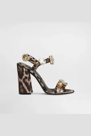 Dolce & Gabbana Sandalette aus Satin mit Schmucksteinen bestickt