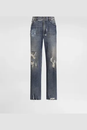 Dolce & Gabbana Oversize-Jeans aus Baumwolle mit Plakette