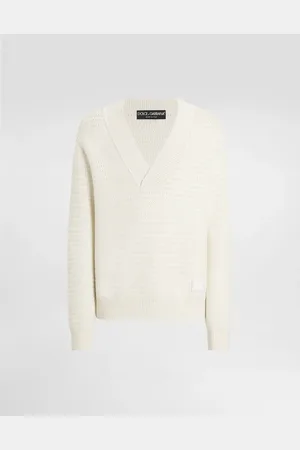 Dolce & Gabbana Wollpullover mit V-Ausschnitt und DG-Stickerei