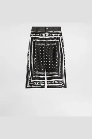 Dolce & Gabbana Bermudas aus Denim und bedruckter Seide