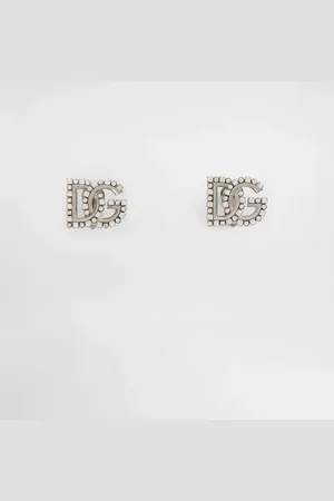 Dolce & Gabbana Ohrringe mit DG-Logo aus Strass