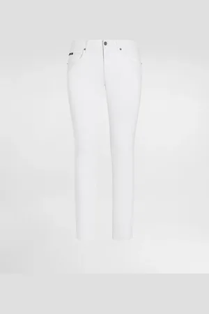 Dolce & Gabbana Regular Jeans aus weißem Stretchmaterial