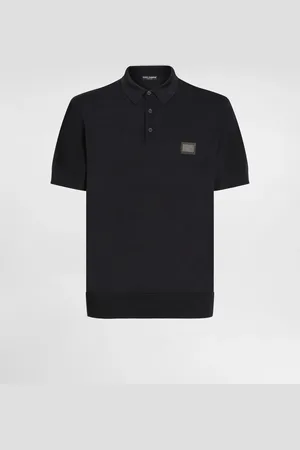 Dolce & Gabbana Poloshirt aus Wolle mit Logoplakette