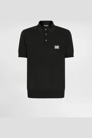 Dolce & Gabbana Poloshirt aus Wolle mit Logoplakette