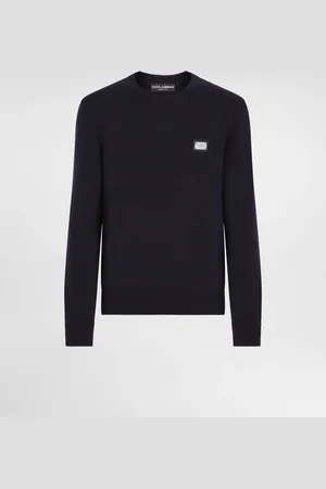 Dolce & Gabbana Rundhalspullover aus Wolle mit Logoplakette
