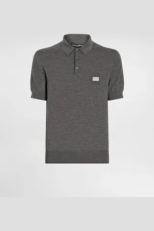 Dolce & Gabbana Poloshirt aus Wolle mit Logoplakette