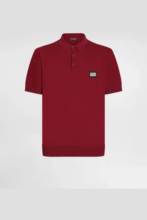 Dolce & Gabbana Poloshirt aus Wolle mit Logoplakette