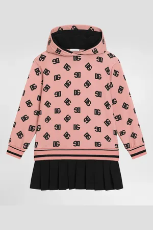 Dolce & Gabbana Sweatkleid aus Interlock mit DG-Logoprint