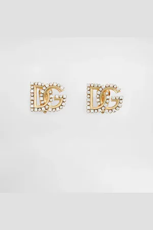 Dolce & Gabbana Ohrringe mit DG-Logo aus Strass